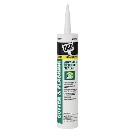 Dap DAP White Polymer Advanced Gutter and Flashing Sealant 10.1 oz 01801